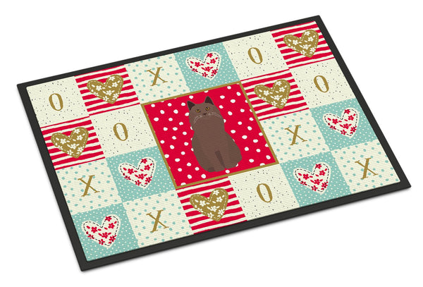 York Chocolate Cat Love Indoor or Outdoor Mat 24x36 CK5804JMAT by Caroline's Treasures