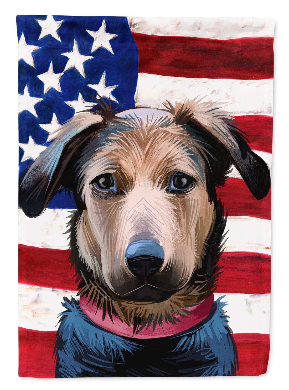 Huntaway+Dog+American+Flag+Flag+Garden+Size+CK6562GF