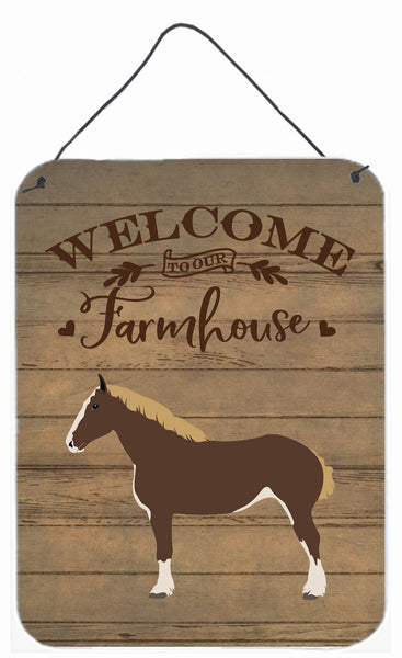 Percheron Horse Welcome Wall or Door Hanging Prints CK6850DS1216 by Caroline's Treasures