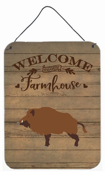 Wild Boar Pig Welcome Wall or Door Hanging Prints CK6880DS1216 by Caroline's Treasures