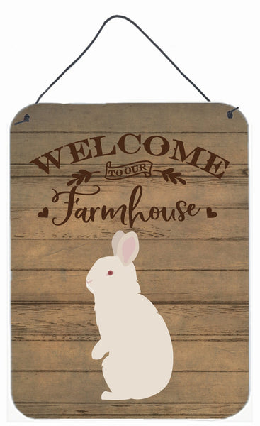 New Zealand White Rabbit Welcome Wall or Door Hanging Prints CK6909DS1216 by Caroline's Treasures