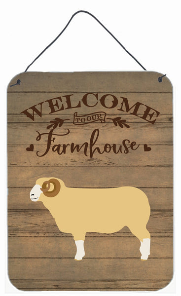 Horned Dorset Sheep Welcome Wall or Door Hanging Prints CK6924DS1216 by Caroline's Treasures