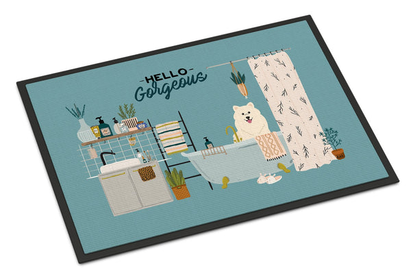 Samoyed in Bathtub Indoor or Outdoor Mat 24x36 CK7452JMAT by Caroline's Treasures