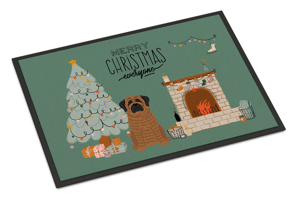 Brindle Mastiff Christmas Everyone Indoor or Outdoor Mat 24x36 CK7578JMAT by Caroline's Treasures