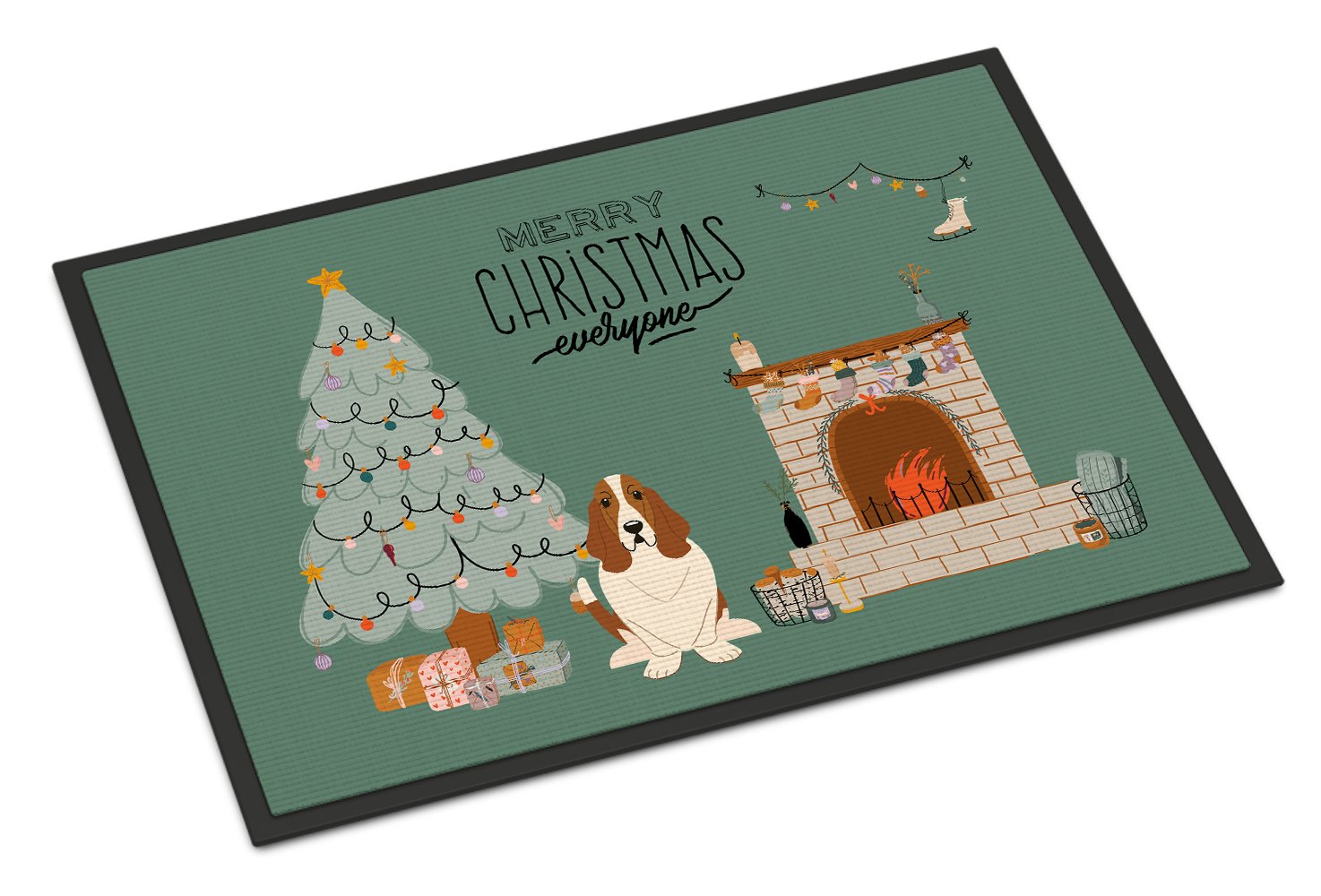 Basset Hound Christmas Everyone Indoor or Outdoor Mat 24x36 CK7584JMAT