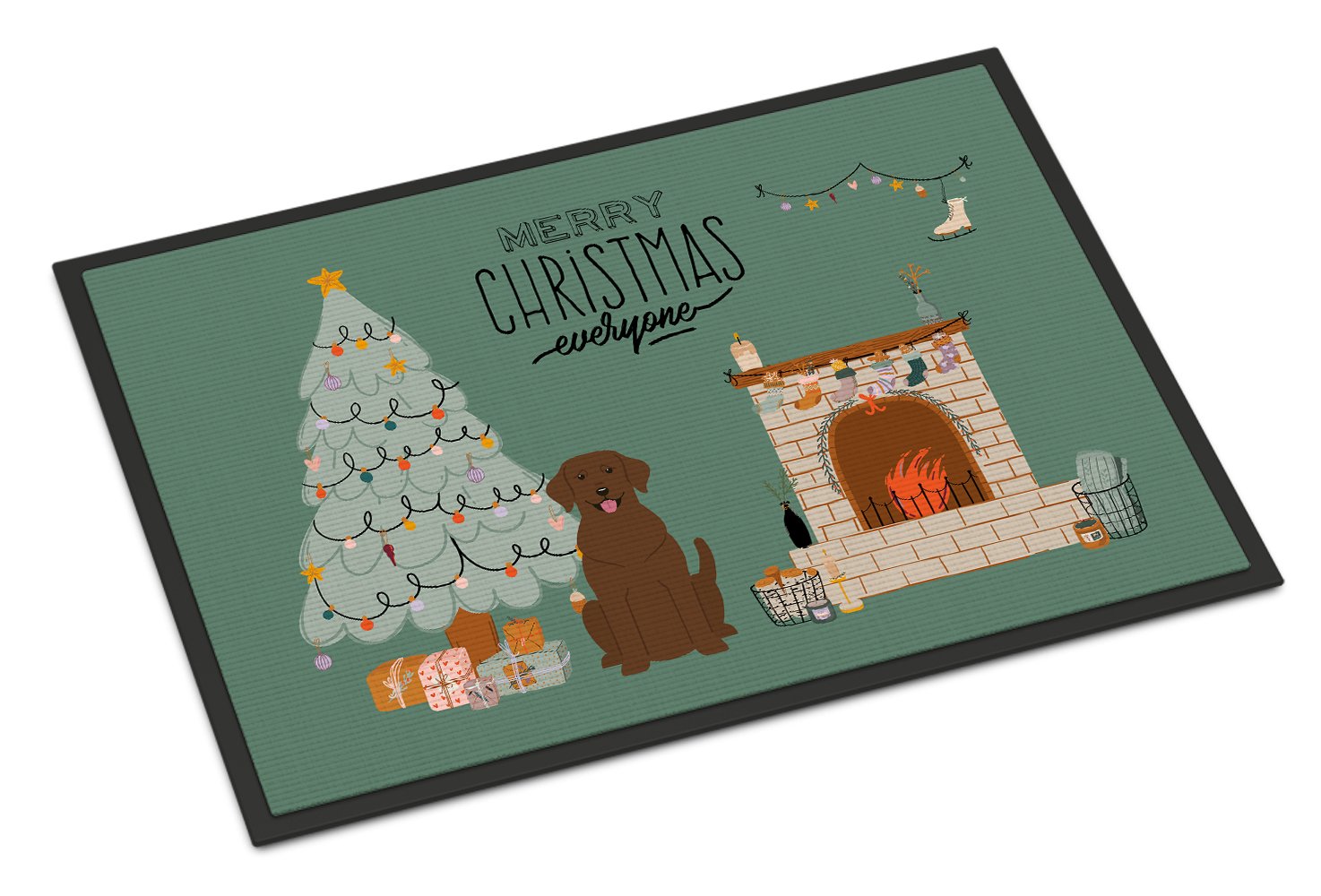 Chocolate Labrador Christmas Everyone Indoor or Outdoor Mat 24x36 CK7619JMAT