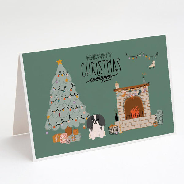 Buy this Black White Pekingese Christmas Everyone Greeting Cards and Envelopes Pack of 8