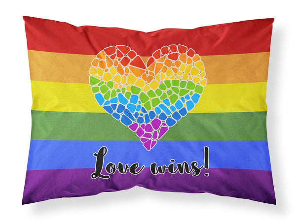 Buy this Gay Pride Love Wins Mosaic Heart Fabric Standard Pillowcase