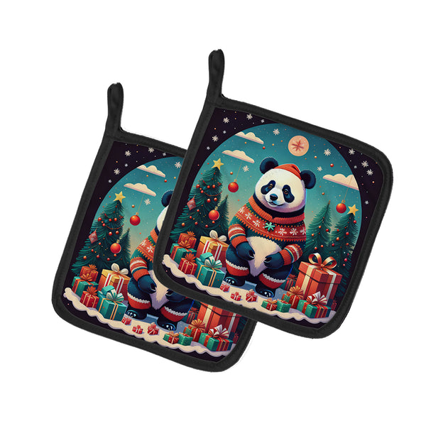 Buy this Panda Christmas Pair of Pot Holders