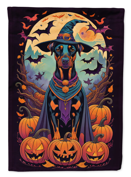 Buy this Doberman Pinscher Witchy Halloween Garden Flag