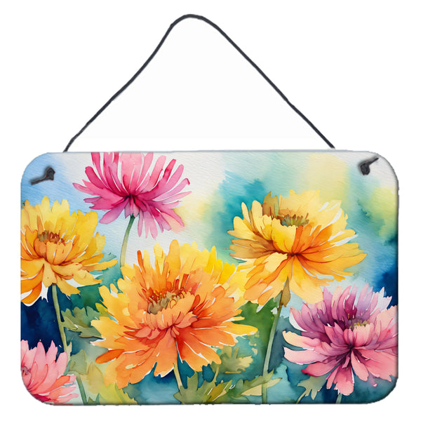 Buy this Chrysanthemums in Watercolor Wall or Door Hanging Prints