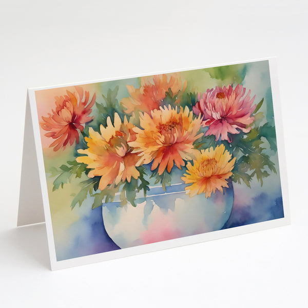 Buy this Chrysanthemums in Watercolor Greeting Cards and Envelopes Pack of 8