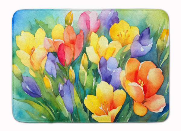 Buy this Freesias in Watercolor Memory Foam Kitchen Mat