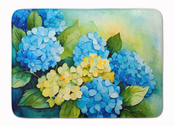 Buy this Hydrangeas in Watercolor Memory Foam Kitchen Mat