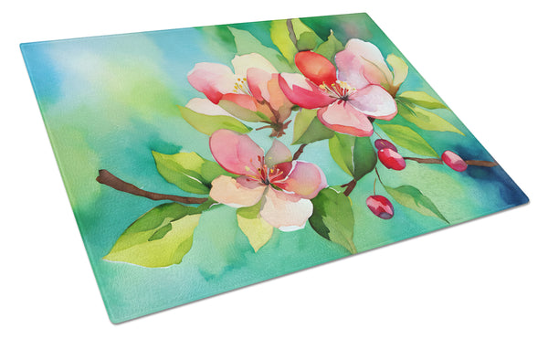 Buy this Arkansas Apple Blossom in Watercolor Glass Cutting Board Large