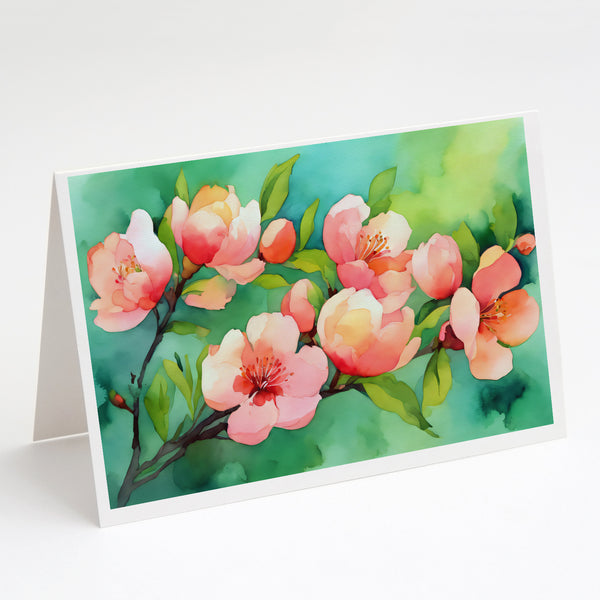 Buy this Delaware Peach Blossom in Watercolor Greeting Cards and Envelopes Pack of 8