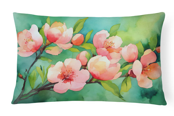 Buy this Delaware Peach Blossom in Watercolor Fabric Decorative Pillow