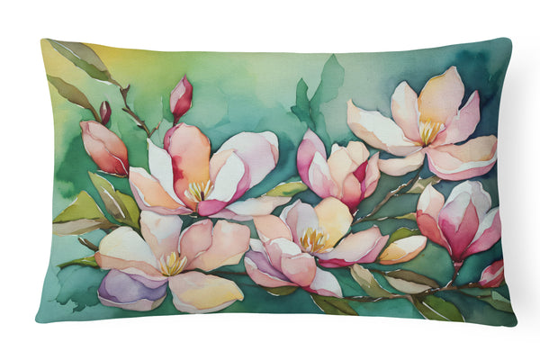 Buy this Louisiana Magnolias in Watercolor Fabric Decorative Pillow