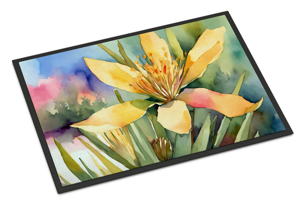 Buy this New Mexico Yucca Flower in Watercolor Doormat 18x27