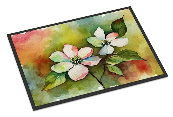 Buy this Virginia American Dogwood in Watercolor Doormat 18x27