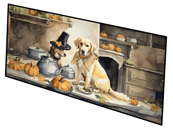 Buy this Yellow Lab Fall Kitchen Pumpkins Runner Mat 28x58