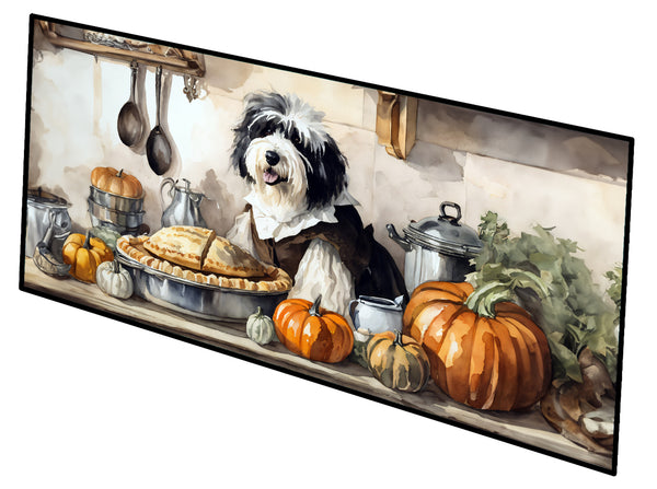 Buy this Old English Sheepdog Fall Kitchen Pumpkins Runner Mat 28x58