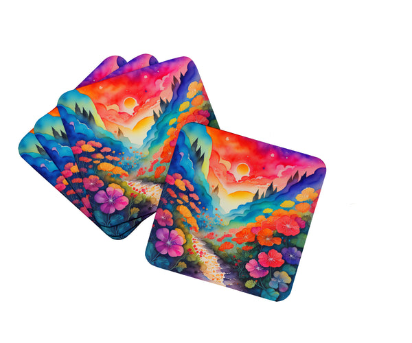 Buy this Colorful Geraniums Foam Coaster Set of 4