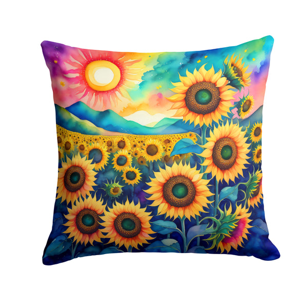 Buy this Colorful Sunflowers Fabric Decorative Pillow