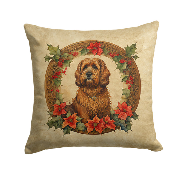 Buy this Briard Christmas Flowers Throw Pillow