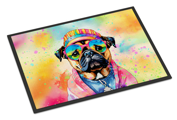 Buy this Pug Hippie Dawg Indoor or Outdoor Mat 24x36