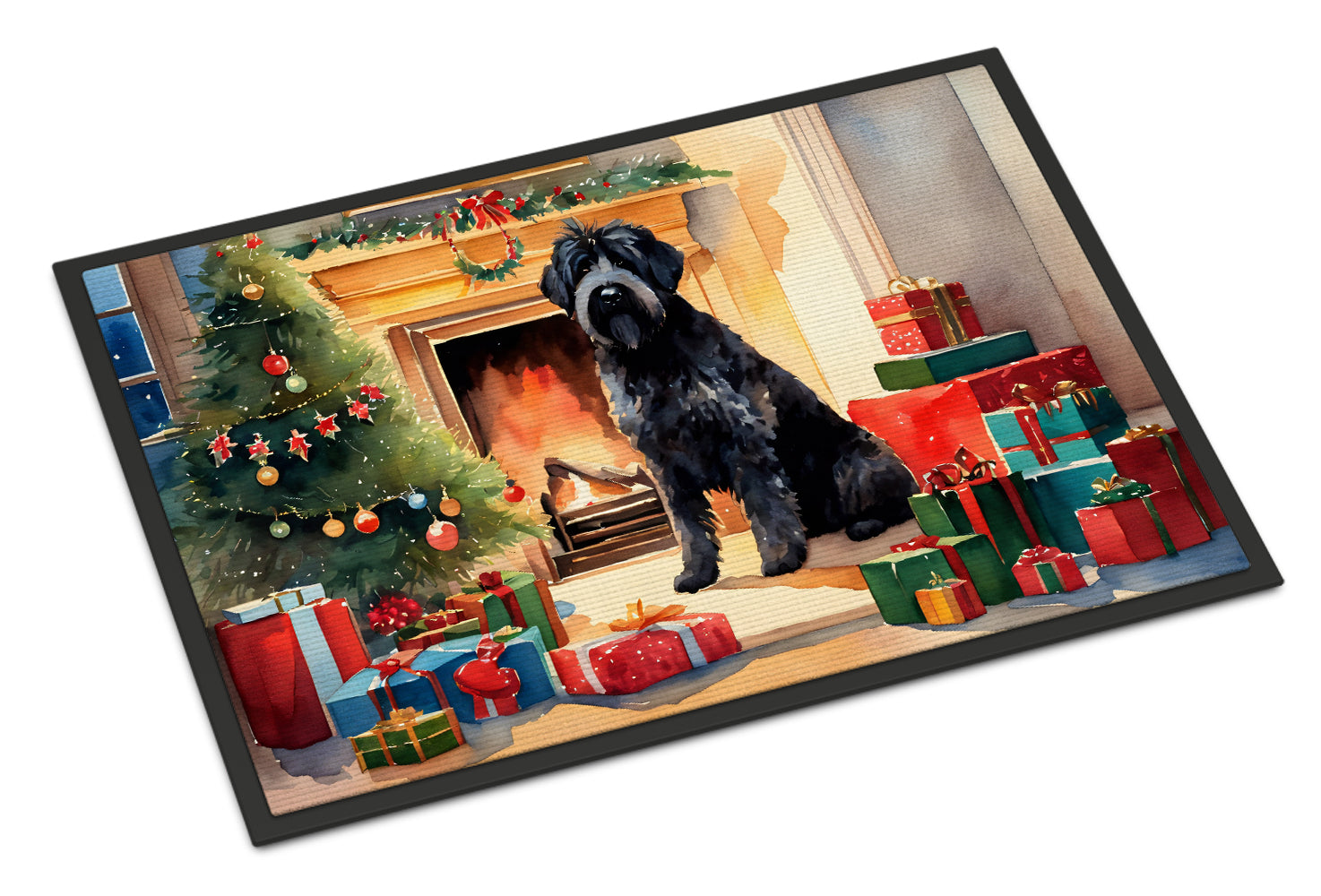 Caroline's Treasures Welsh Terrier Cozy Christmas Glass Cutting Board Large