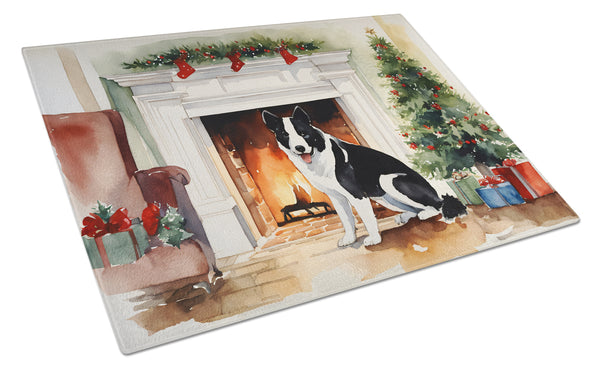 Buy this Karelian Bear Dog Cozy Christmas Glass Cutting Board Large