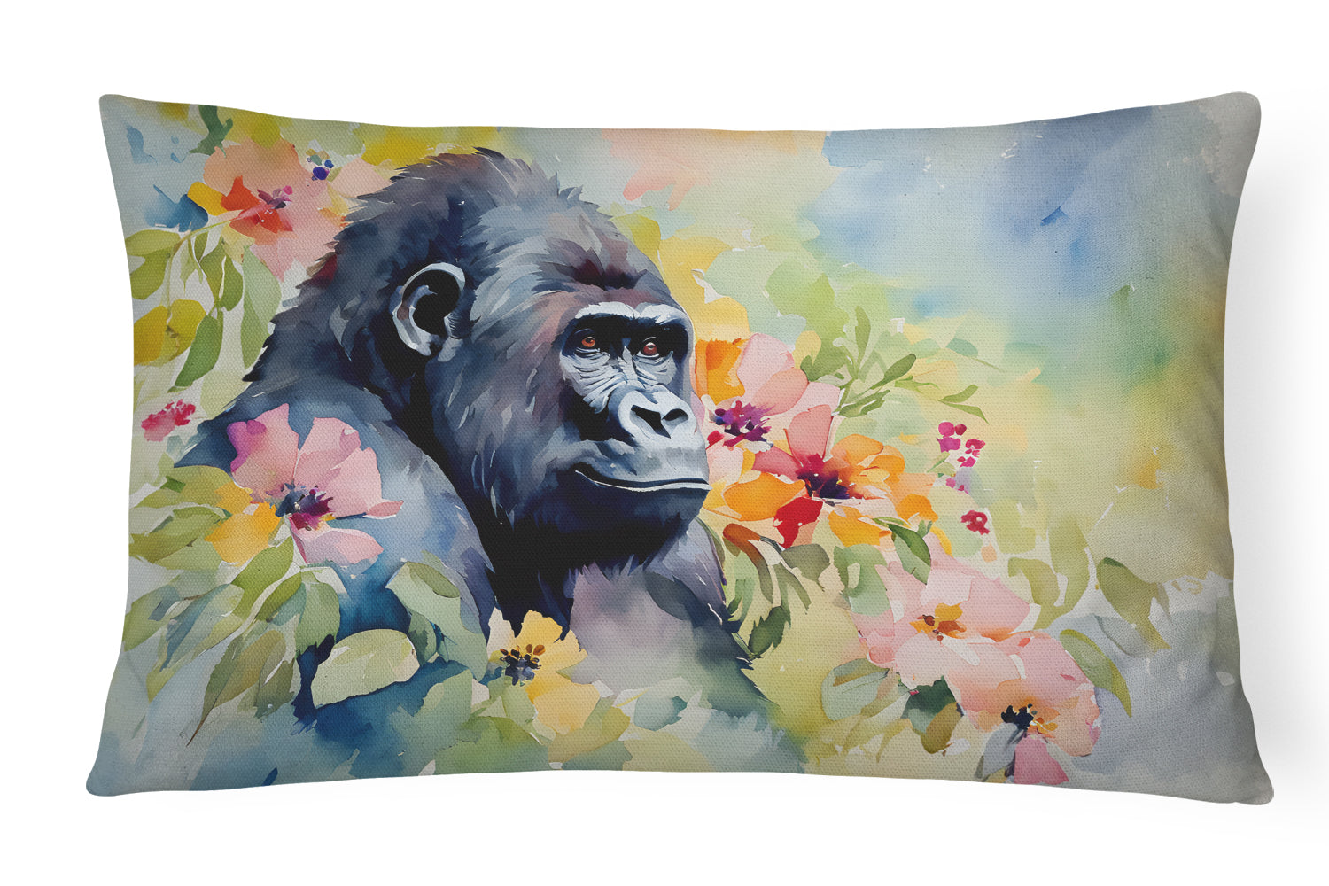 gorilla and her baby Throw Pillow