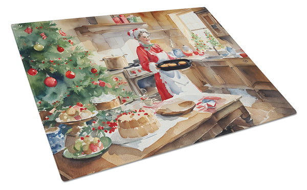 Buy this Cookies with Santa Claus Mrs. Claus Glass Cutting Board Large