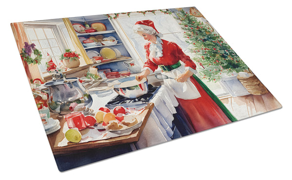 Buy this Cookies with Santa Claus Mrs. Claus Glass Cutting Board Large