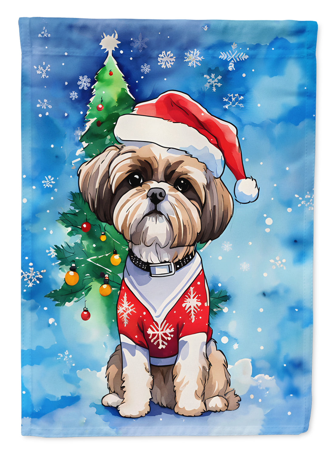 Shih Tzu Christmas Garden Flag from Caroline's Treasures 