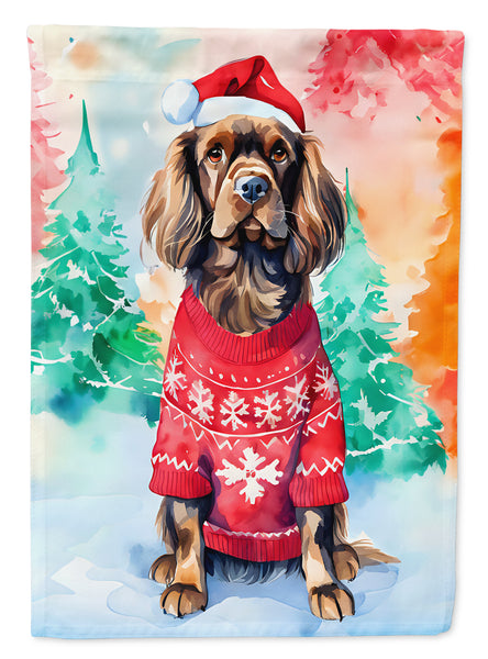 Buy this Sussex Spaniel Christmas Garden Flag