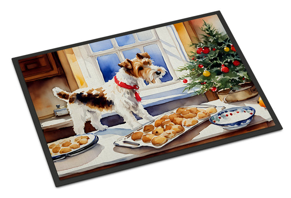 Buy this Wire Fox Terrier Christmas Cookies Doormat