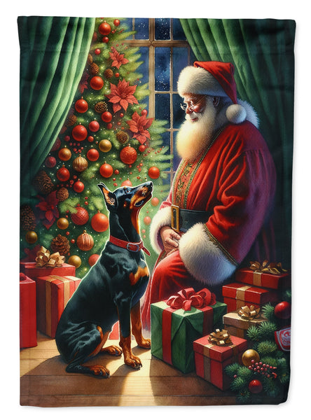 Buy this Doberman Pinscher and Santa Claus Garden Flag