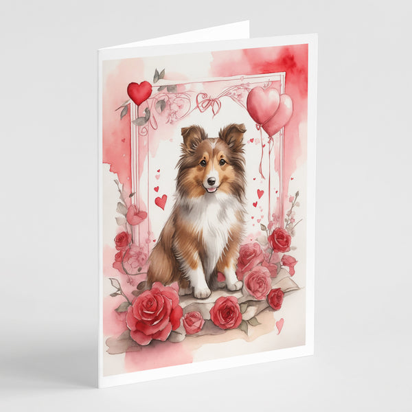 Buy this Sheltie Valentine Roses Greeting Cards Pack of 8