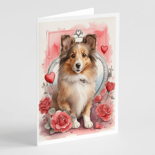 Buy this Sheltie Valentine Roses Greeting Cards Pack of 8