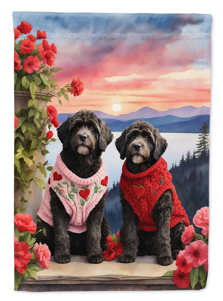 Buy this Portuguese Water Dog Two Hearts Garden Flag