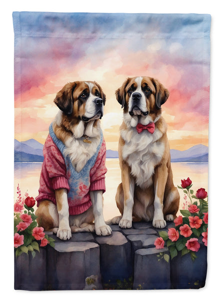 Buy this Saint Bernard Two Hearts Garden Flag