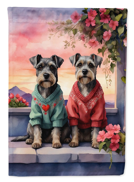 Buy this Schnauzer Two Hearts Garden Flag