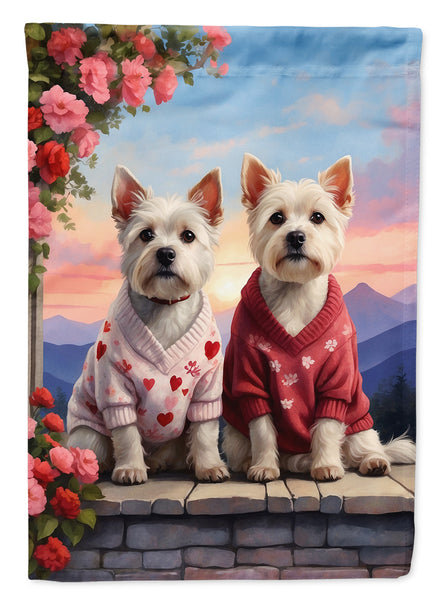 Buy this Westie Two Hearts Garden Flag