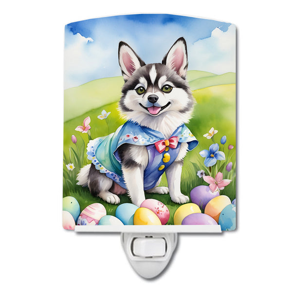 Buy this Alaskan Klee Kai Easter Egg Hunt Ceramic Night Light