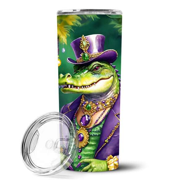 Buy this Alligator King of Mardi Gras Stainless Steel Skinny Tumbler