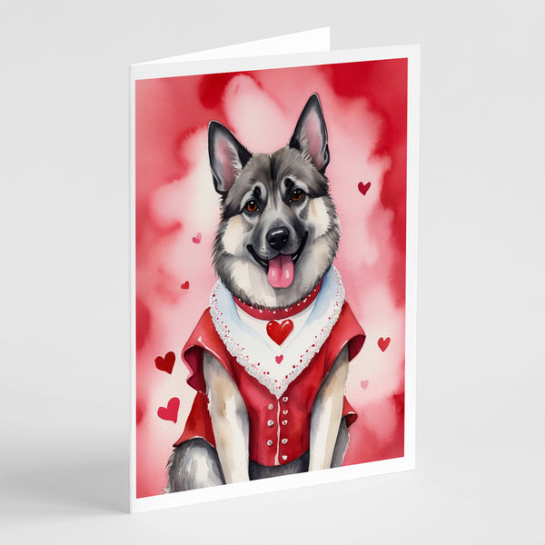 Buy this Norwegian Elkhound My Valentine Greeting Cards Pack of 8