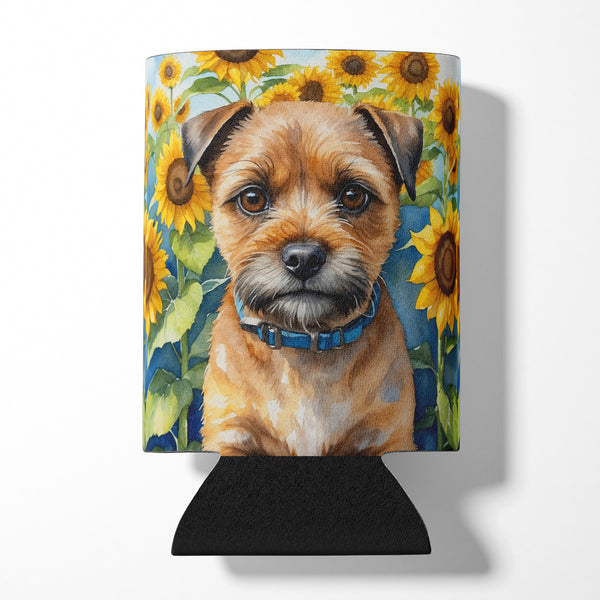 Buy this Border Terrier in Sunflowers Can or Bottle Hugger