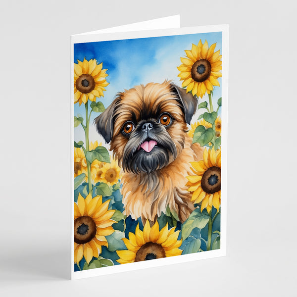 Buy this Brussels Griffon in Sunflowers Greeting Cards Pack of 8